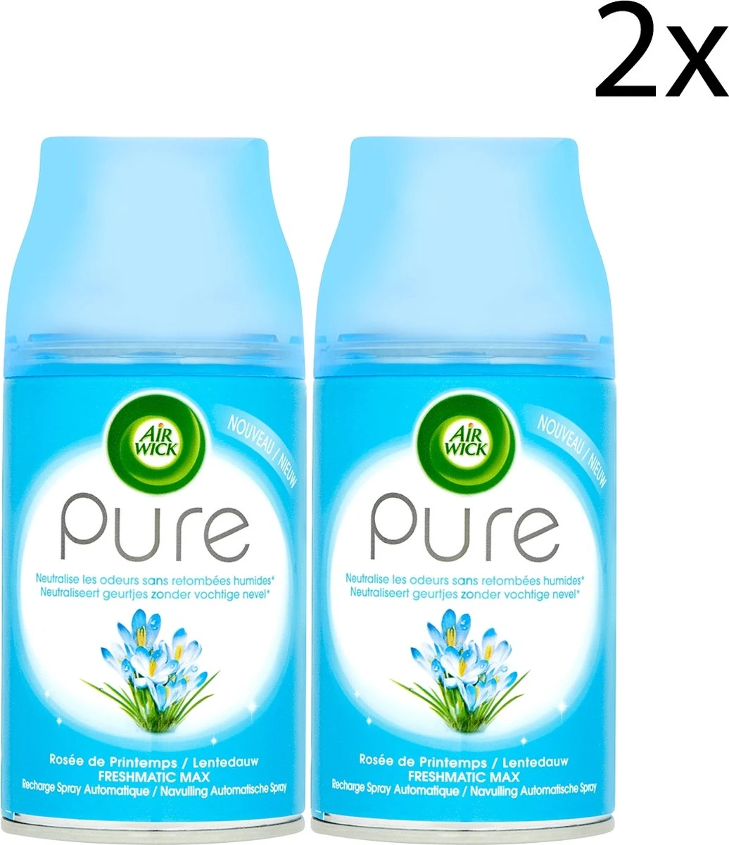 La Recharge Air Wick Pure Spring Dew Spray Neutralise Les Odeurs Sans Brouillard Humide - 2 Sprays 3 La Recharge Air Wick Pure Spring Dew Spray Neutralise Les Odeurs Sans Brouillard Humide - 2 Sprays