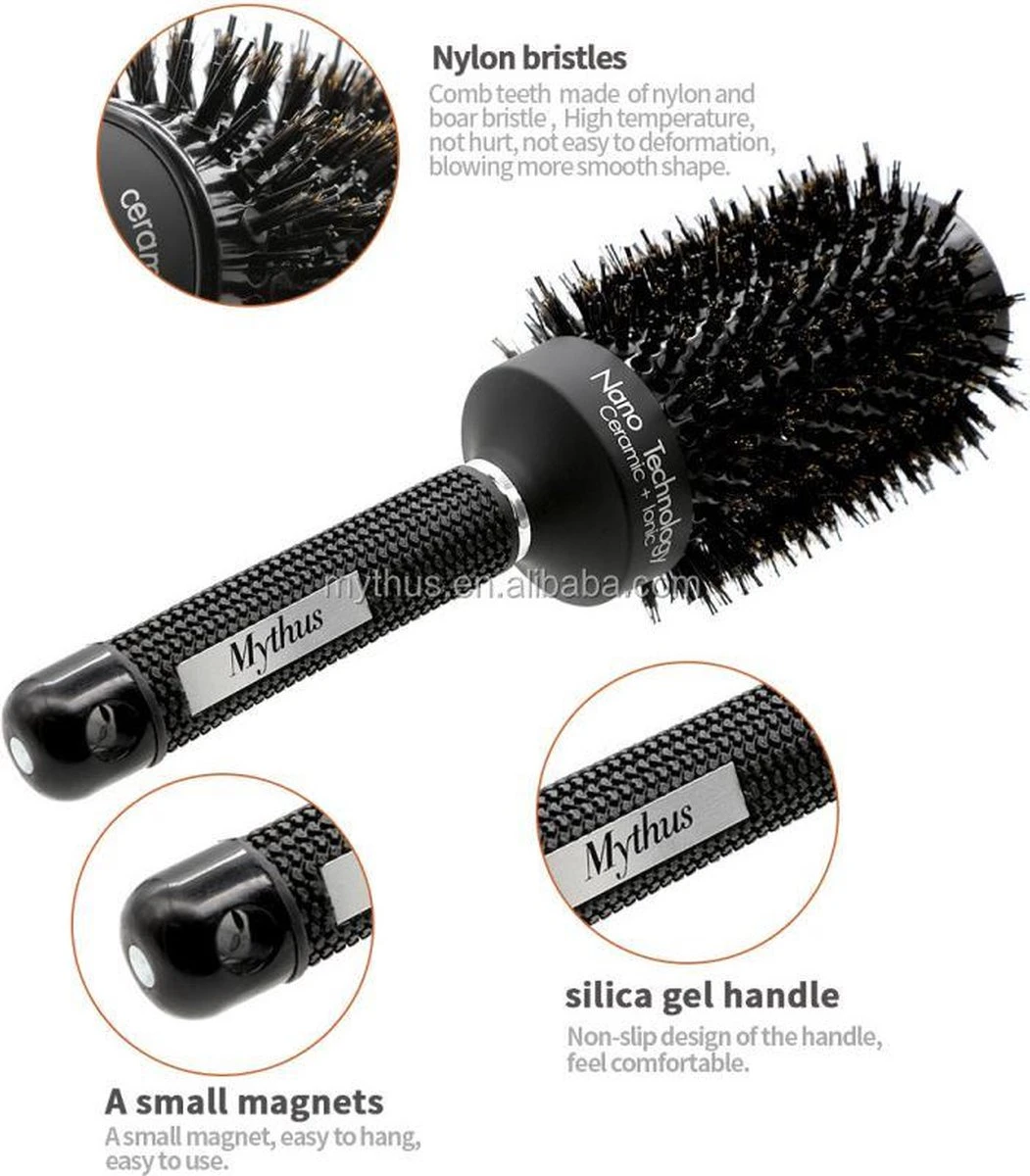 Brosse Ronde En Poils De Sanglier & Nylon | 32mm | Brosse Sèche Cheveux - Nano Technology Ceramic + Iconic 255*32mm | Céramique | Technologie Nano 7 Brosse Ronde En Poils De Sanglier & Nylon | 32mm | Brosse Sèche Cheveux - Nano Technology Ceramic + Iconic 255*32mm | Céramique | Technologie Nano – Image 5