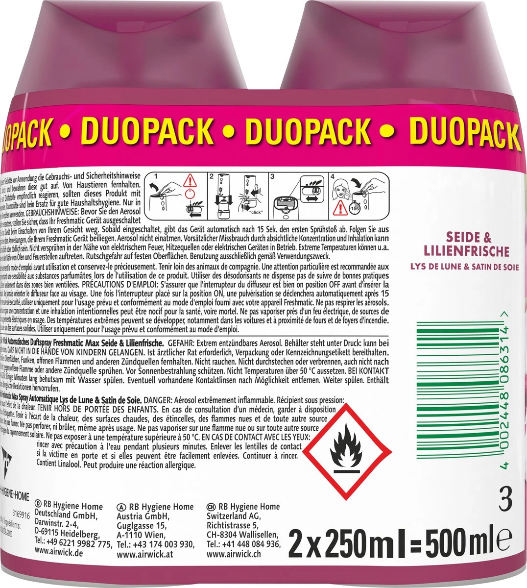 AirWick Désodorisant Freshmatic Silk & Lilienfrische Pack De Recharge, 2 Pièces 4 AirWick Désodorisant Freshmatic Silk & Lilienfrische Pack De Recharge, 2 Pièces – Image 2