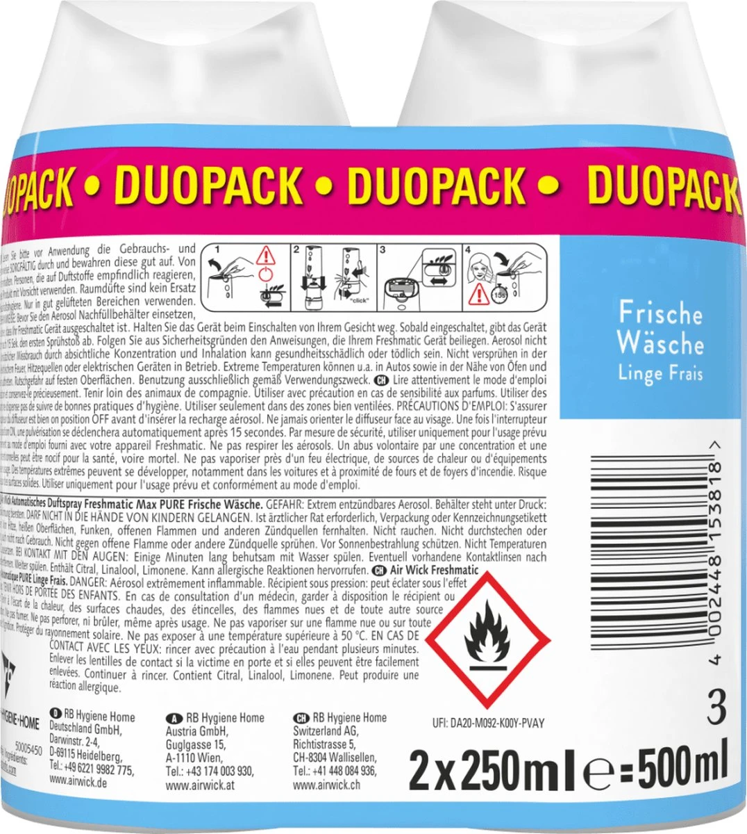 AirWick Désodorisant Freshmatic - Pure Douceur Du Katoen Recharge - Recharge, 500 Ml 4 AirWick Désodorisant Freshmatic - Pure Douceur Du Katoen Recharge - Recharge, 500 Ml – Image 2