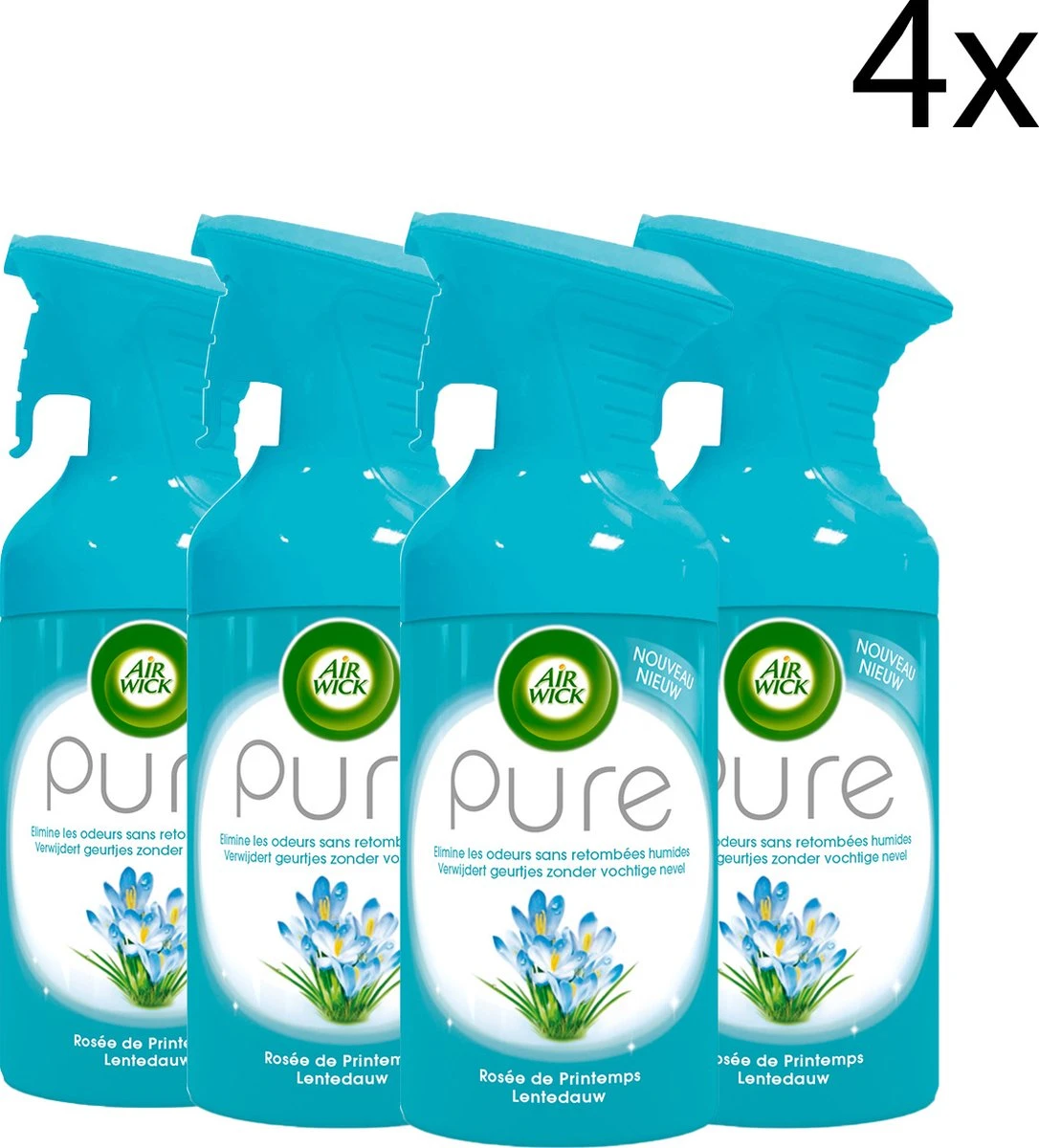 Air Wick Pure Spring Dew Spray Recharge Neutralise Les Odeurs Sans Brume Humide - 4 Pièces 6 Air Wick Pure Spring Dew Spray Recharge Neutralise Les Odeurs Sans Brume Humide - 4 Pièces – Image 4