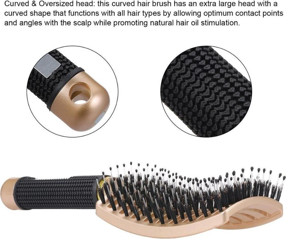Royaume De La Beauté Brosse Démêlante Or | Anti Bardane | Poils De Sanglier | Brosse à Cheveux En Nylon | Brosse à Friser | Sanglier | Démêlant | Massage Démêlant 8 Royaume De La Beauté Brosse Démêlante Or | Anti Bardane | Poils De Sanglier | Brosse à Cheveux En Nylon | Brosse à Friser | Sanglier | Démêlant | Massage Démêlant – Image 6