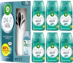 Air Wick Nenuco - Kit De Pulvérisation Automatique Freshmatic + Recharge Freshmatic Value Pack 6 X 250 ML