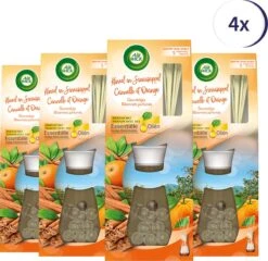 Air Wick Reeds Huiles Essentielles Cannelle & Orange 33ML X4