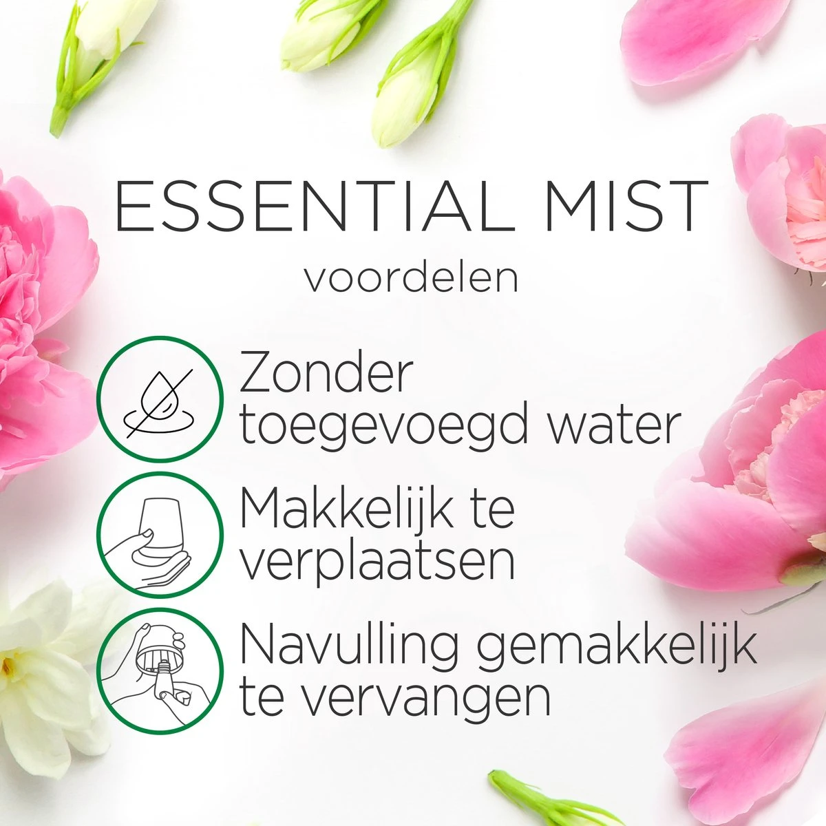 Désodorisant Automatique Air Wick Essential Mist - Pivoine Rafraîchissante Et Jasmin - 3 Recharges 7 Désodorisant Automatique Air Wick Essential Mist - Pivoine Rafraîchissante Et Jasmin - 3 Recharges – Image 5