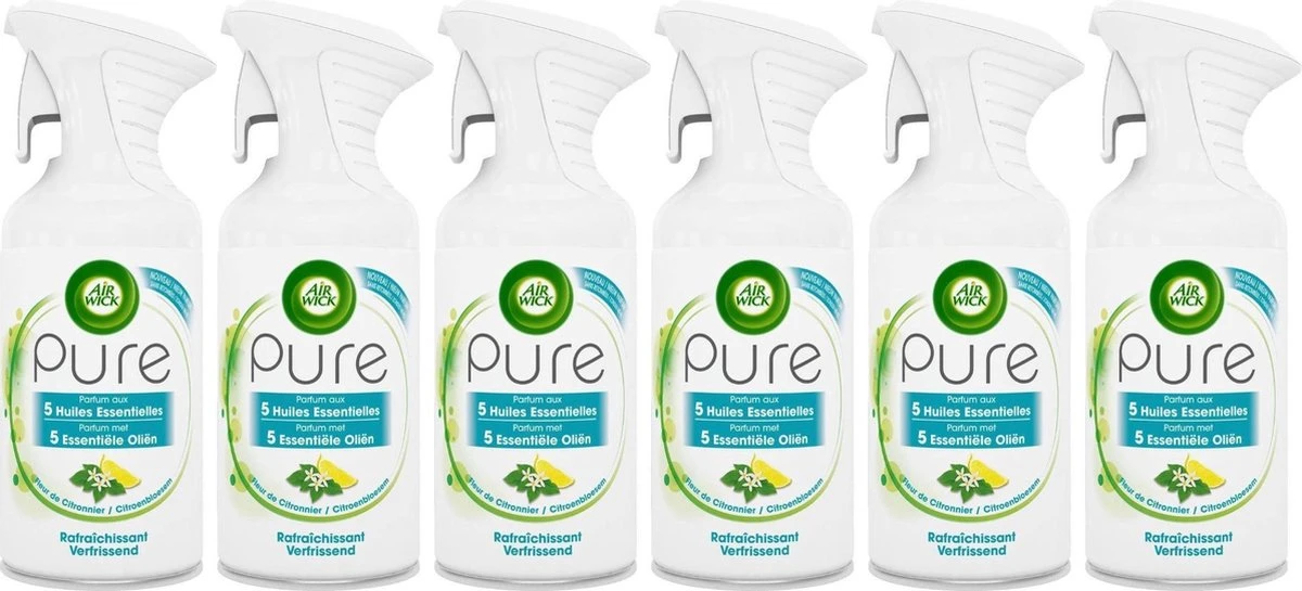 Air Wick - Pure Air Freshener Spray - Fleur De Citron - 6 X 250 Ml - Value Pack 3 Air Wick - Pure Air Freshener Spray - Fleur De Citron - 6 X 250 Ml - Value Pack