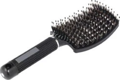 Royaume De La Beauté Brosse Démêlante Zwart | Anti Bardane | Poils De Sanglier | Brosse à Cheveux En Nylon | Brosse à Friser | Sanglier | Démêlant | Massage Démêlant