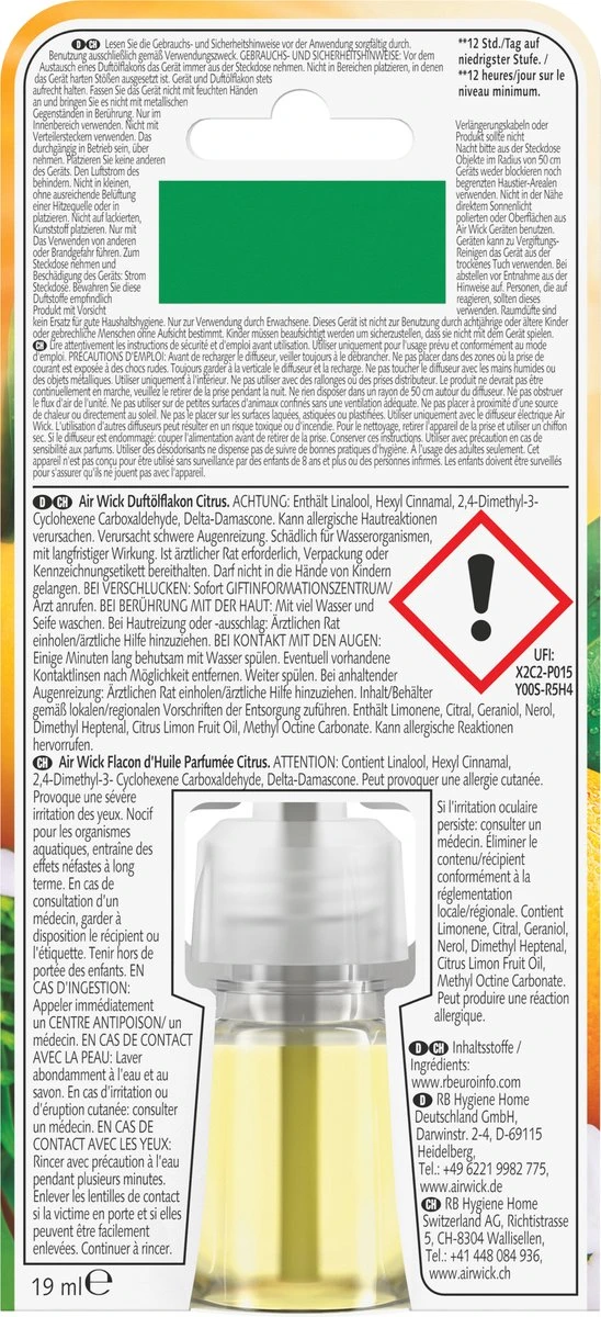 AirWick Désodorisant Bouchon Parfumé Agrumes Recharge, 19 Ml 8 AirWick Désodorisant Bouchon Parfumé Agrumes Recharge, 19 Ml – Image 6