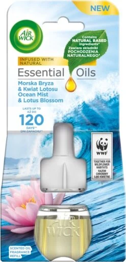 Recharge Désodorisant Electrique Huiles Essentielles Breeze De Mer Et Fleur De Lotus 19 Ml