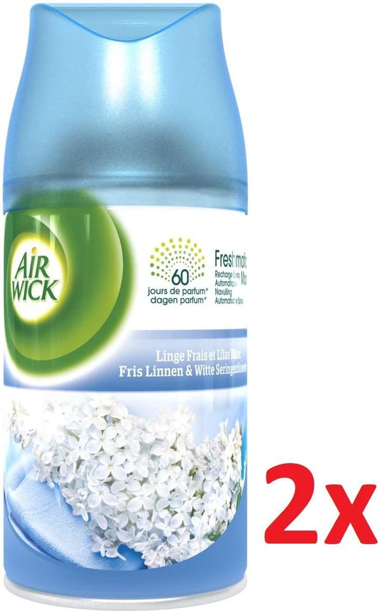 Air Wick Refill Automatic Spray - Fris Linen & Witte Lilas Blossom - 70 Days Fris Parfumé - 2 Sprays 5 Air Wick Refill Automatic Spray - Fris Linen & Witte Lilas Blossom - 70 Days Fris Parfumé - 2 Sprays – Image 3