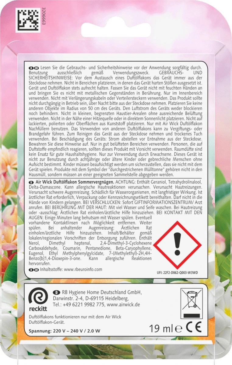 AirWick Désodorisant Parfum Plug Summer Pleasure Starter Set, 19 Ml 8 AirWick Désodorisant Parfum Plug Summer Pleasure Starter Set, 19 Ml – Image 6