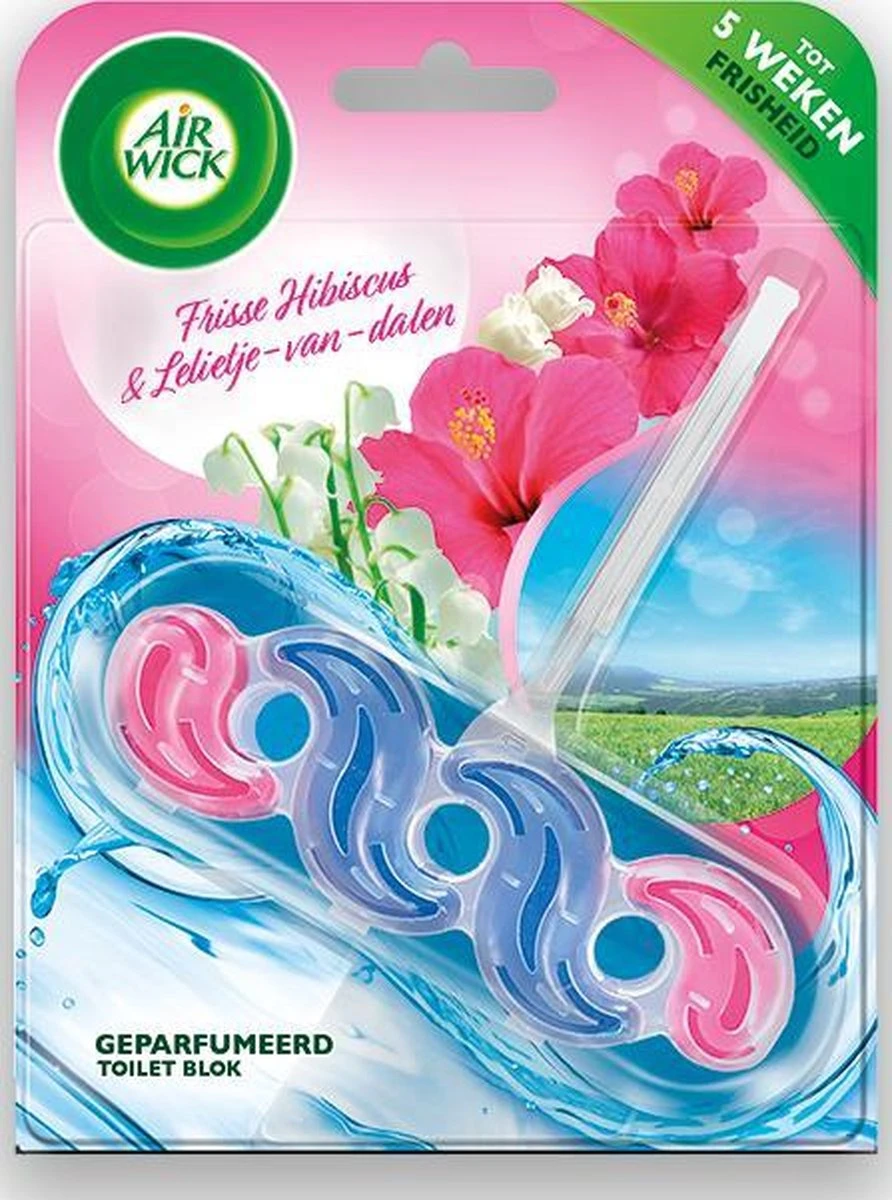Bloc Toilettes Parfumé Air Wick - Hibiscus Frais Et Muguet - 1 Pièce 4 Bloc Toilettes Parfumé Air Wick - Hibiscus Frais Et Muguet - 1 Pièce – Image 2