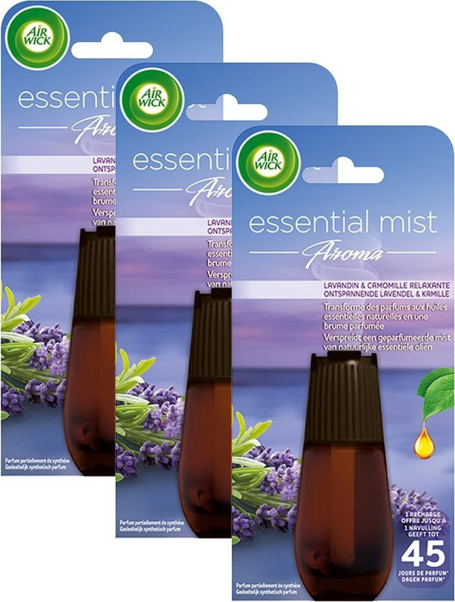 Air Wick Essential Mist Aroma Lavender Recharge 3 X 20 Ml - Pack économique 4 Air Wick Essential Mist Aroma Lavender Recharge 3 X 20 Ml - Pack économique – Image 2