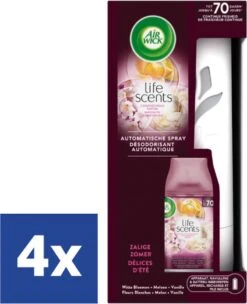 Airwick Freshmatic Blissful Summer Désodorisant Starter Kit - 4 X 250 Ml