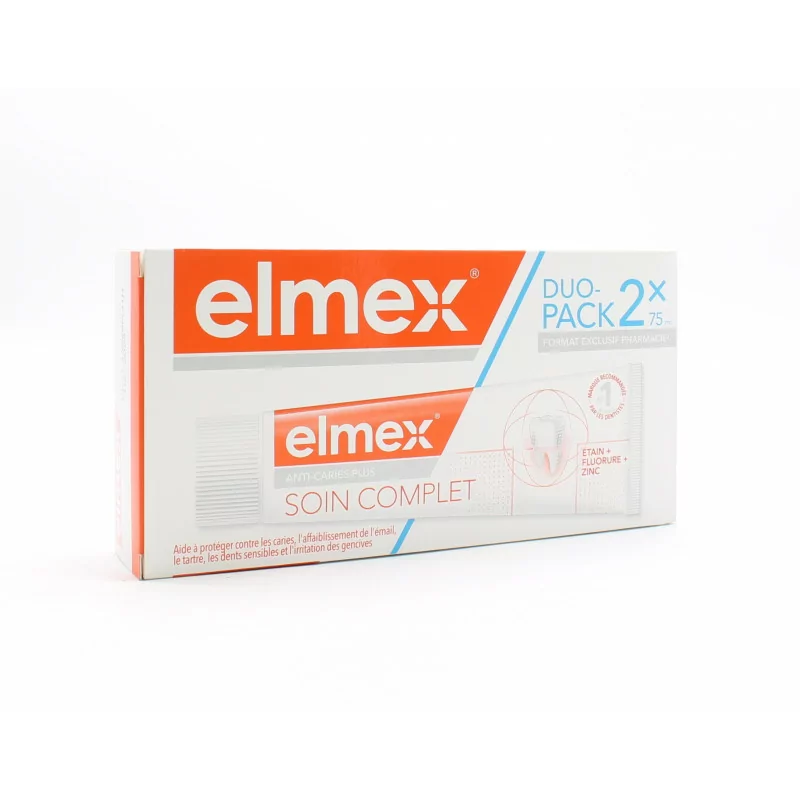 Elmex Anti-caries Plus Soin Complet Dentifrice 2X75ml 3 Elmex Anti-caries Plus Soin Complet Dentifrice 2X75ml